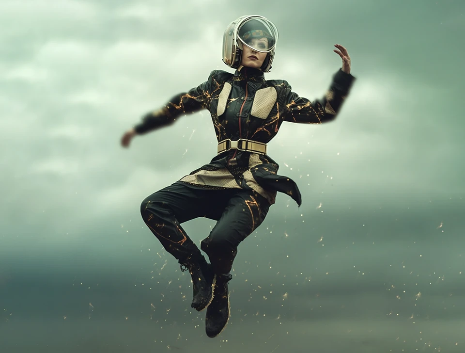 Elemental Elegance — virtual fashion shoot inspired by nature and digital materials