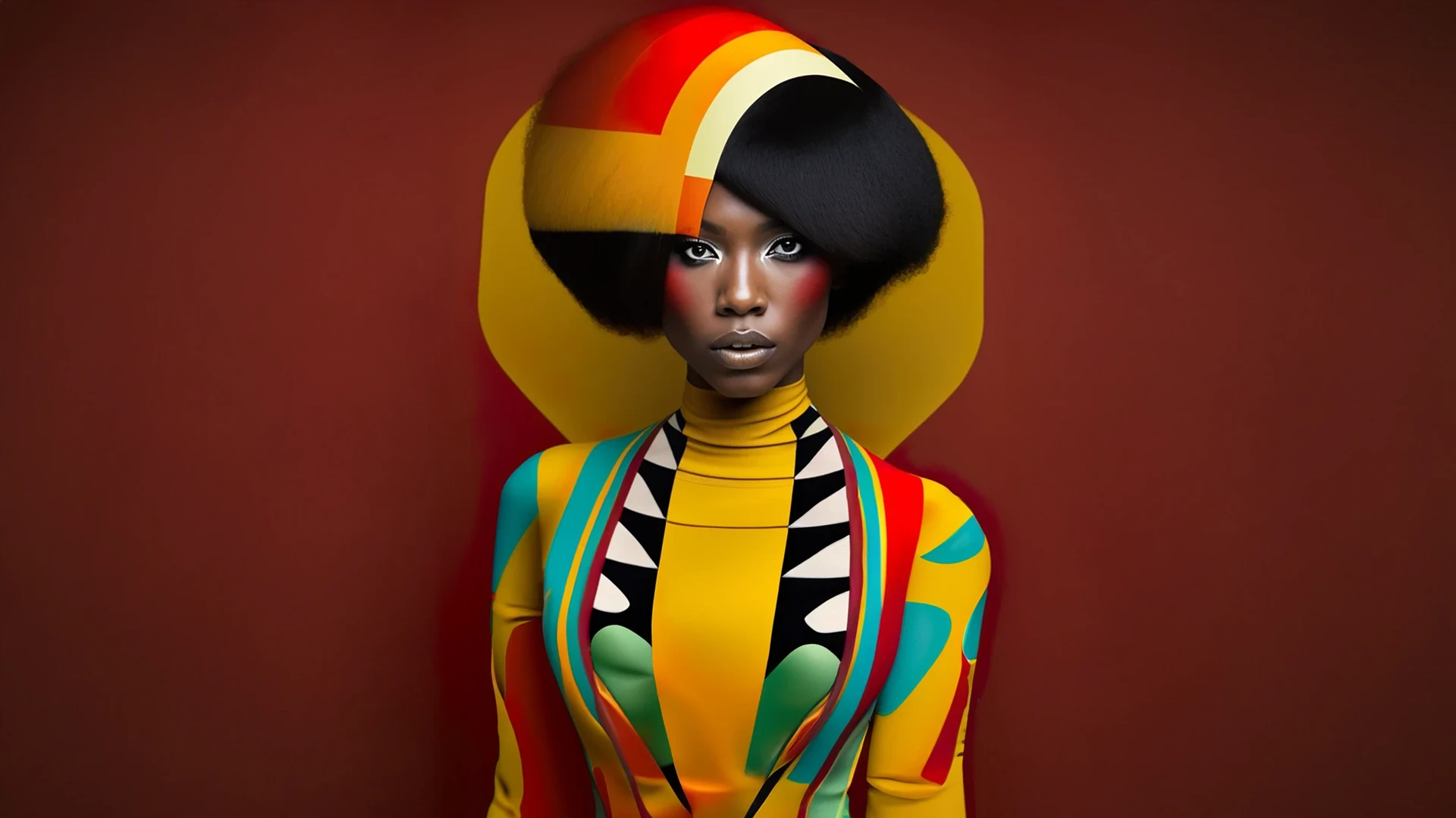 Wigging It Out — pop-art wig illustration, Ella