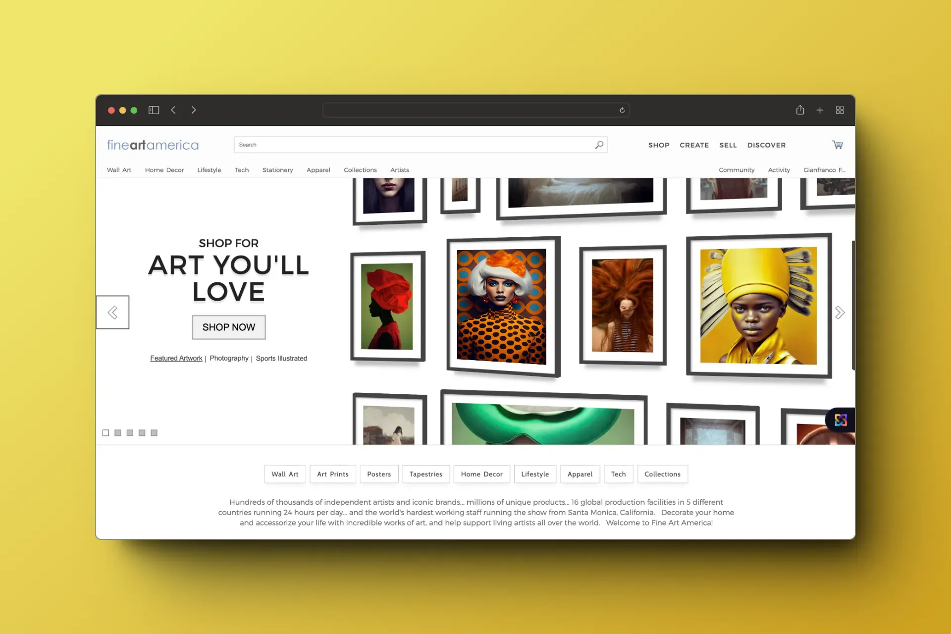 Wigging It Out — Fine Art America storefront preview for the wig illustration series