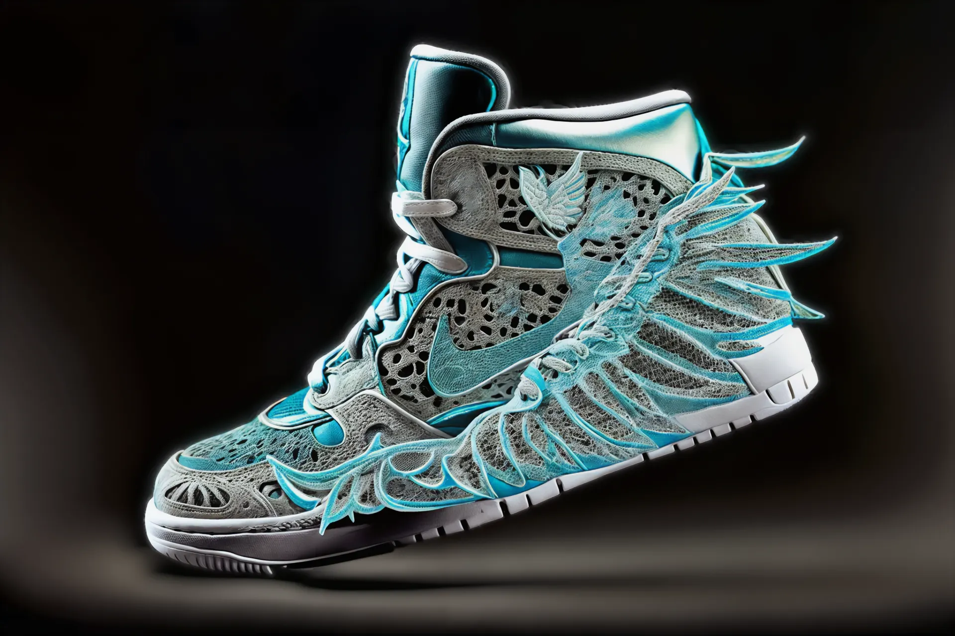 Nike shoe concept with unconventional materials and expressive surface treatment