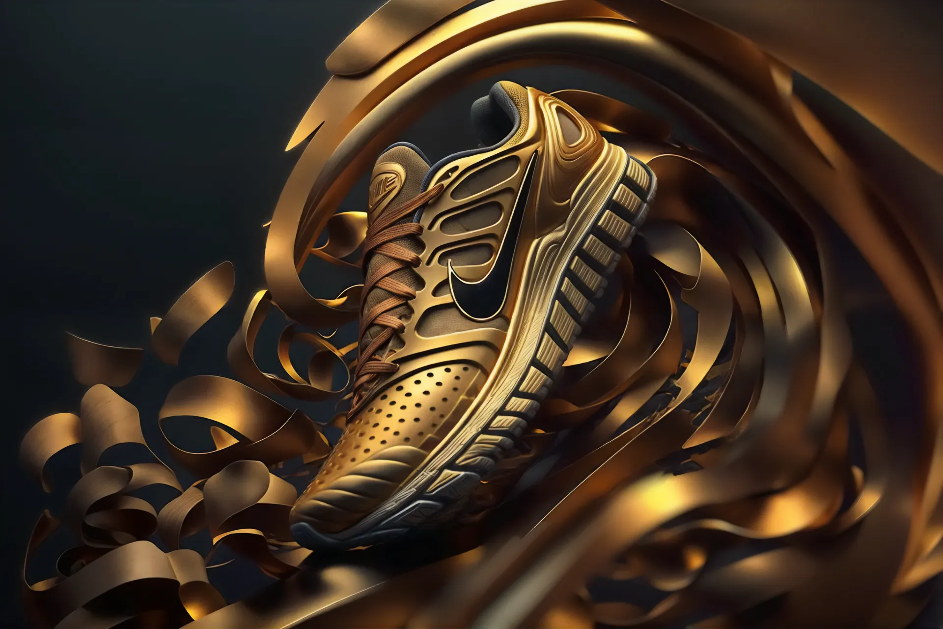 Nike sneaker concept side view exploring dynamic lines and futuristic geometry