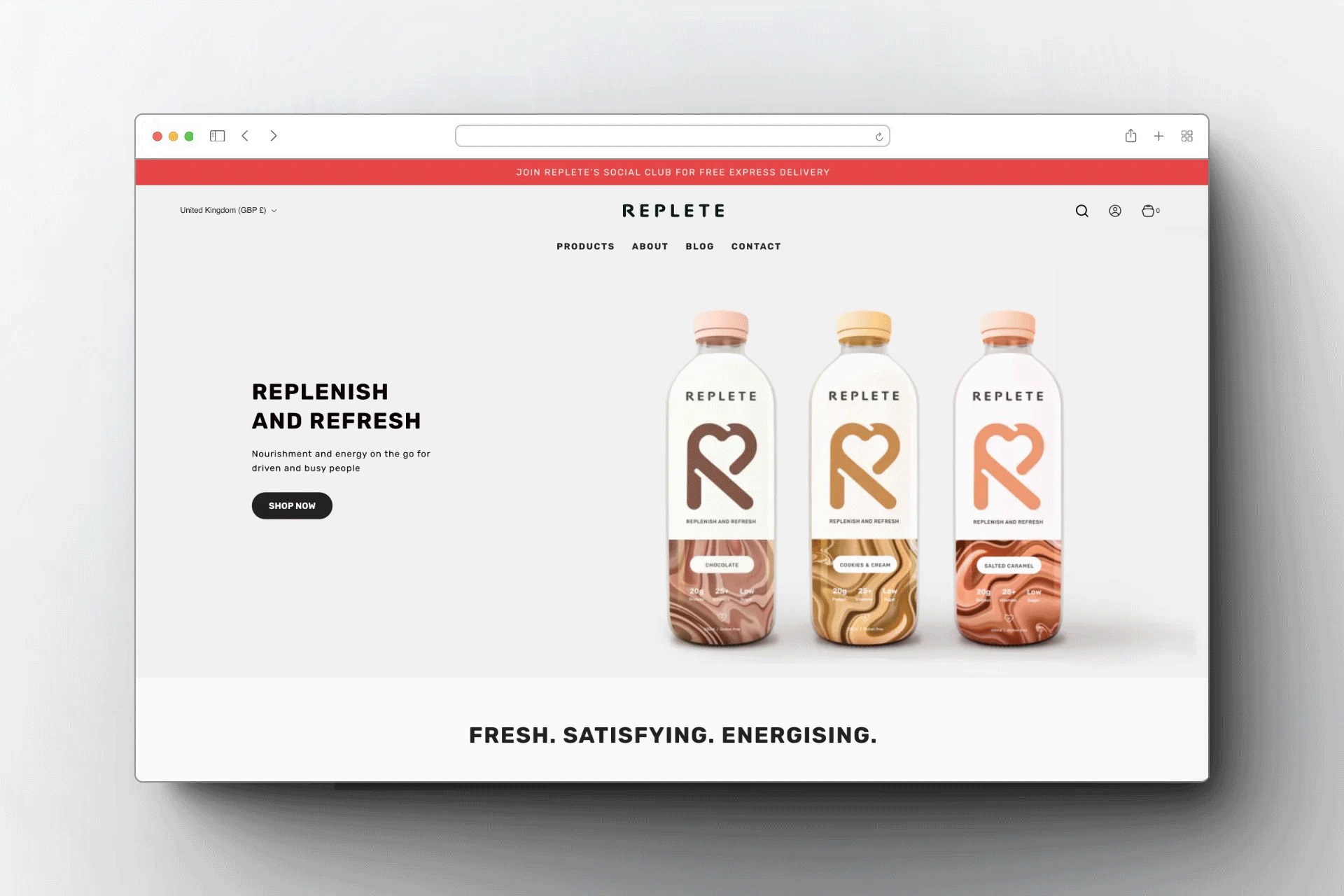 Replete Website Desktop